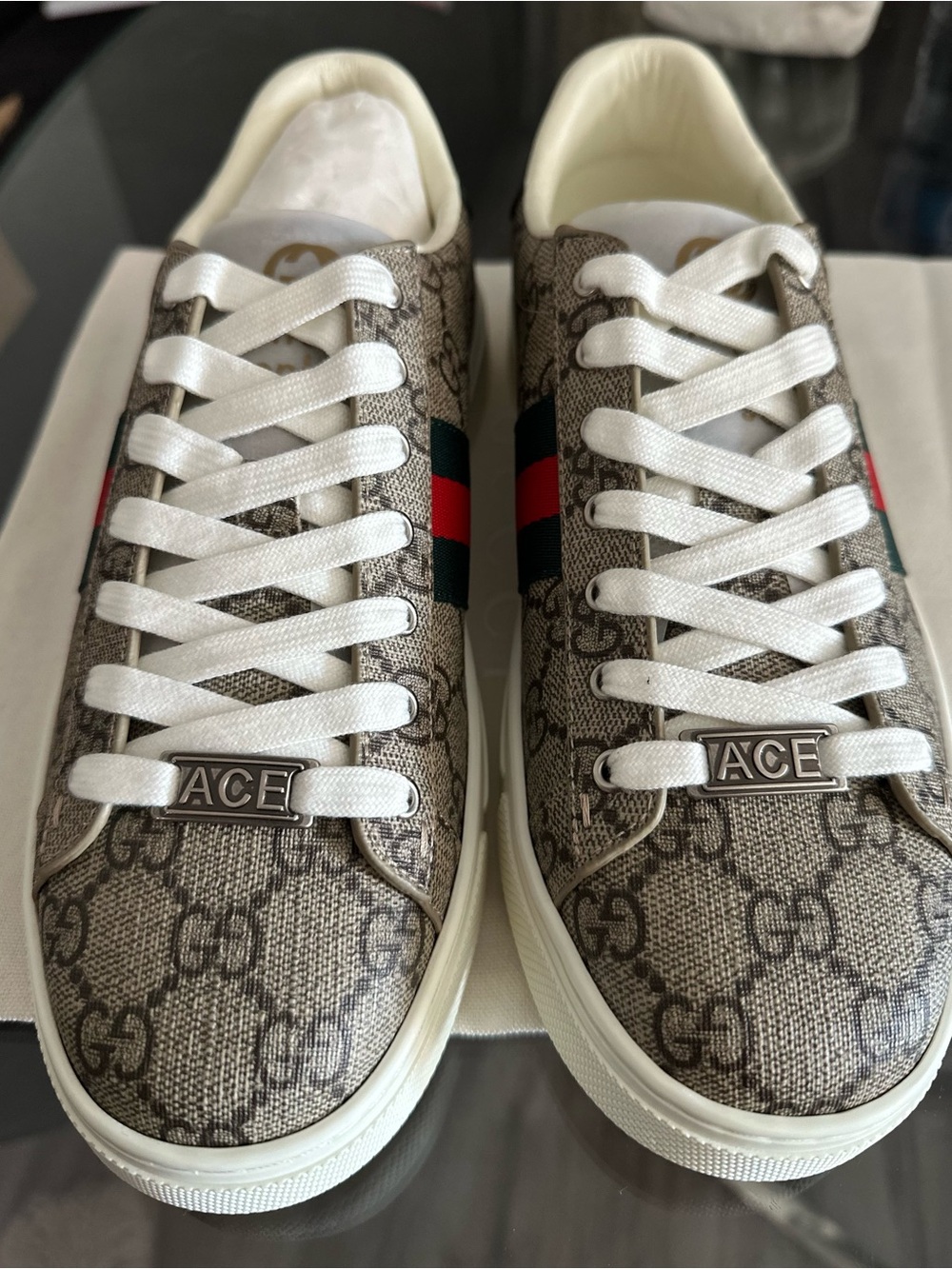 Women's Gucci Ace sneaker with Web Size 9 NEW